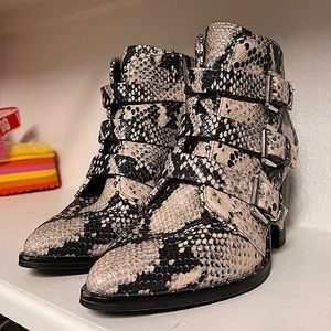 Steve Madden Women's Humble Natural Snake Bootie